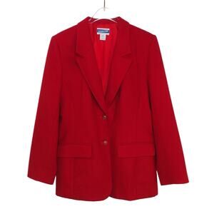 Vintage Pendleton Wool Red Blazer Jacket with Gold Buttons Size Medium